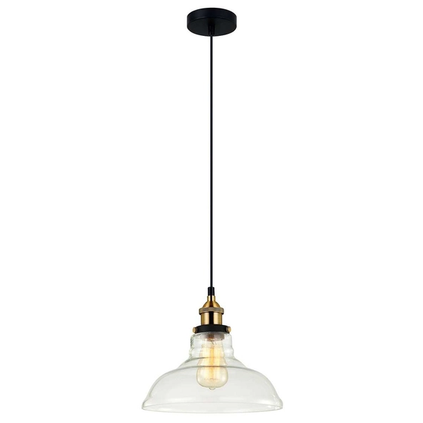 LAMPA wisząca HUBERT MDM-2381/1 Italux szklana OPRAWA industrialny ZWIS kopuła przezroczysta