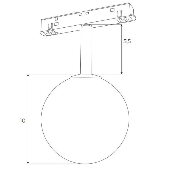 Magnetyczna lampa do szyny MAGNETIC M0044N Maxlight LED 6W 3000K kulista biały