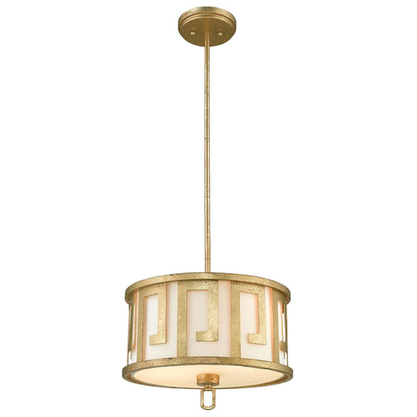 Klasyczna LAMPA wisząca GN-LEMURIA-P-M Elstead GILDED NOLA okrągła OPRAWA metalowa złota biała