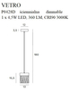 Glamour LAMPA wisząca VETRO P0428D Maxlight szklany zwis LED 4,5W 3000K nad stół złoty
