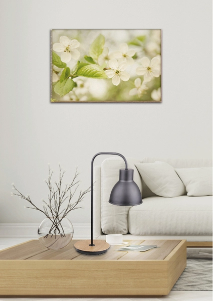 Skandynawska lampa stołowa VARIO 41-73488 metalowa loftowa czarna drewna