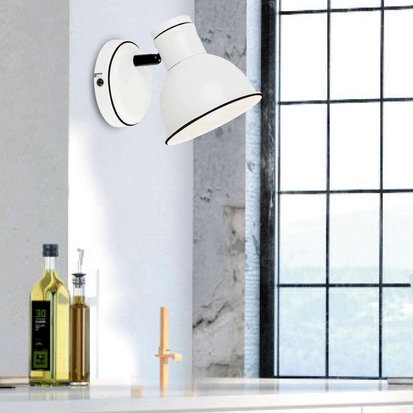 Kinkiet ścienny ZUMBA 91-72115 metalowa regulowany reflektorek biały czarny