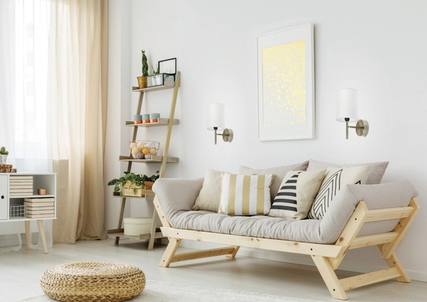 Kinkiet lampa ścienna YAN 21-45386 abażurowa tuba klasyczna biała patyna