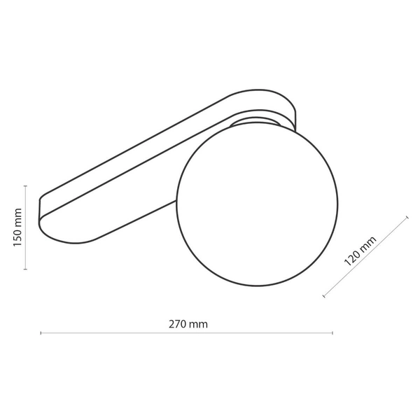 Lampa na sufit Bianca 5684 TK Lighting bańka do łazienki czarna biała