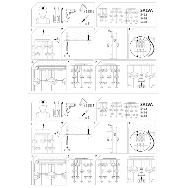 Kulista lampa sufitowa SALVA 5428 do salonu szklana chrom