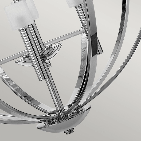 Okrągła lampa wisząca QN-MONDO8 okrąg geometryczna chrom