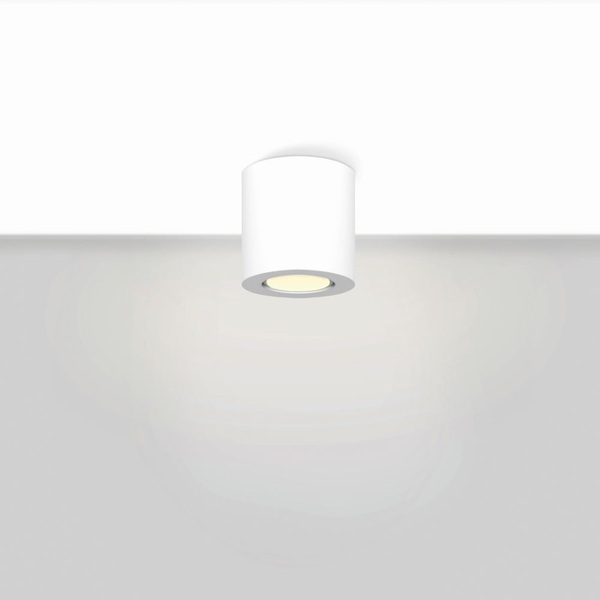 Lampa sufitowa natynkowa Rund 300701002 Elkim biała tuba biała