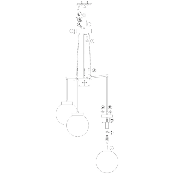 LAMPA wisząca SICILY 107015 Markslojd modernistyczna OPRAWA szklane kule balls kaskada przezroczysta
