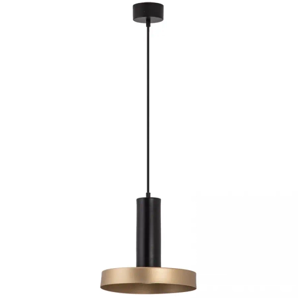Modernistyczna zwisająca lampa 22178 tuba dysk cylinder czarny złoty