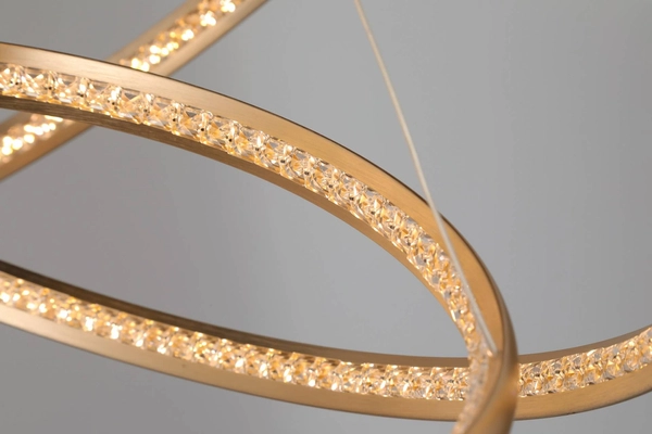 Salonowa lampa wisząca Brighton LED 55W 3000K z kryształkami złota