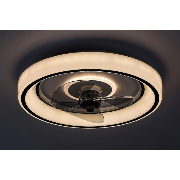 Wentylator z lampą LED Horacio czarny biały 71009 67W 3000-6000K CCT z pilotem