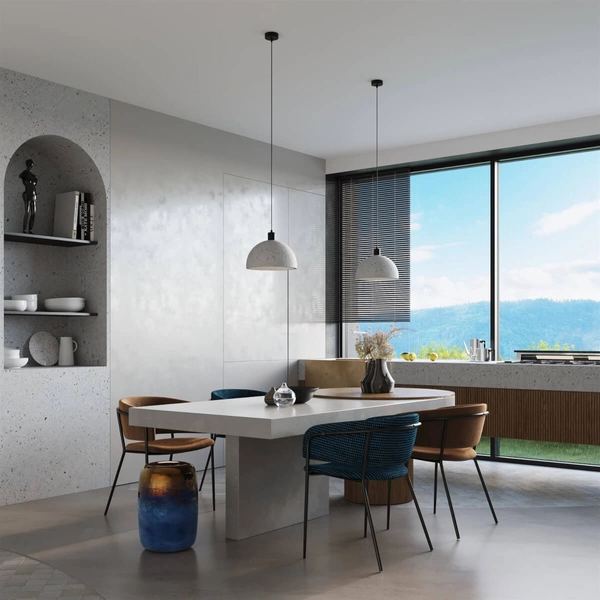 Betonowa lampa wisząca SL.0847 kopuła nad wyspę szara