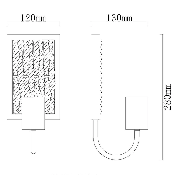 Marynistyczna LAMPA ścienna HALIA 15679W Globo kinkiet do sypialni beżowy