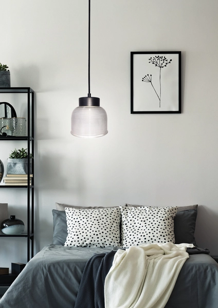 Lampa wisząca LIVERPOOL 50101285 szklana zwis czarny przezroczysty