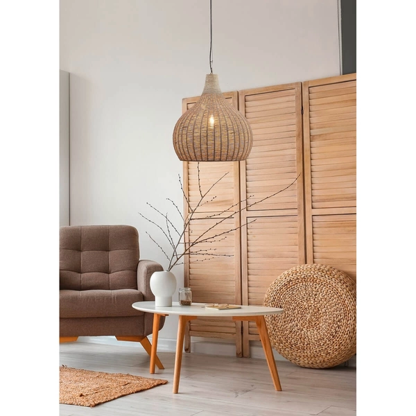 Wisząca lampa boho JANNE 366700136 nad stół juta beżowa