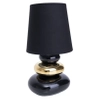 Abażurowa lampka nocna Stoney 3045358 Nave ceramiczna czarna złota