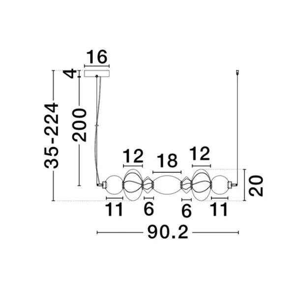 Lampa wisząca do jadalni CASURNO LE45223 LED 23W 3000K zielona niebieska
