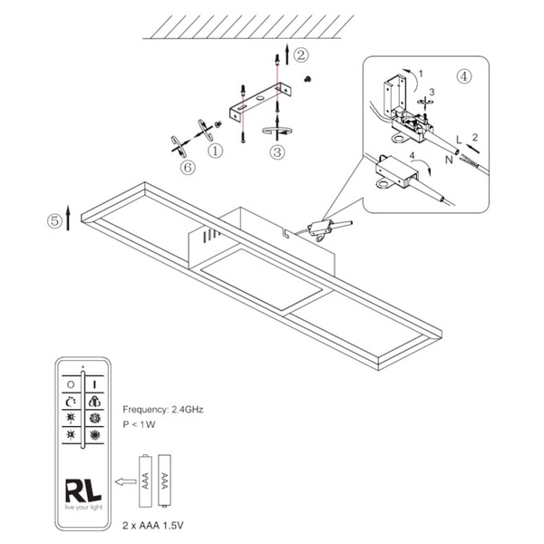 Plafon nasufitowy Rigido R67172132 LED 22W 2700-6000K prostokąt czarna