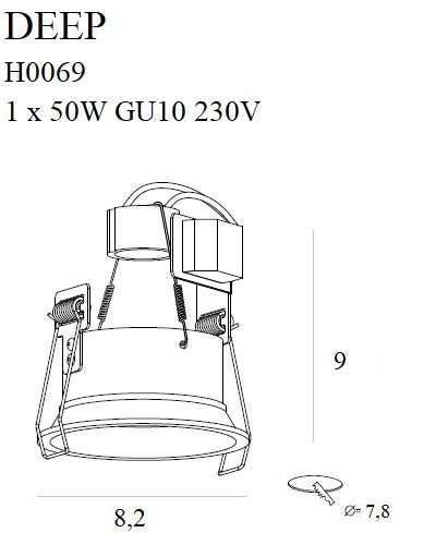 Oczko LAMPA sufitowa TECHNICAL SPOT H0069 Maxlight metalowa OPRAWA podtynkowa WPUST okrągły biały