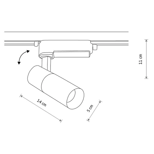 Lampa punktowa do szyn 1-obwodowych Profile Tinos 10373 Nowodvorski LED 10W 3000K biała