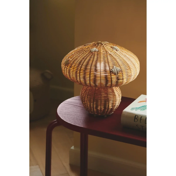 Stołowa lampka boho Allie 2412765060 ratanowa beżowy