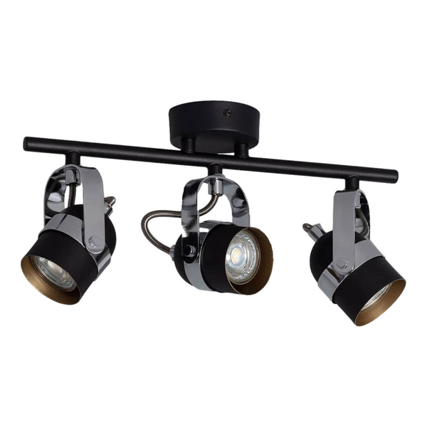 Regulowana lampa sufitowa Retro ABR-RRH-C-3XGU10 Abruzzo czarny srebrny