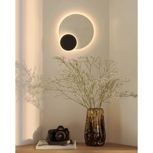 Kamienny kinkiet ścienny TRAVERTINO W0395 LED 14W 3000K czarny biały