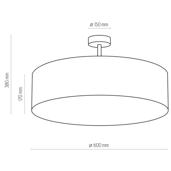 Sufitowa lampa do sypialni Rondo 4242 TK Lighting z tkaniny biała