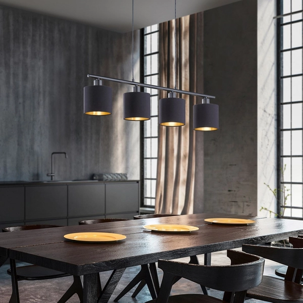 Nowoczesny zwis czarny IKERIS DL079-30334 wiszące tuby nad stół