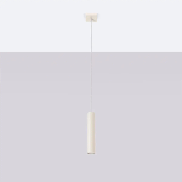 Podłużna lampa wisząca LAGOS SL.1479 tuba ryflowana beżowa