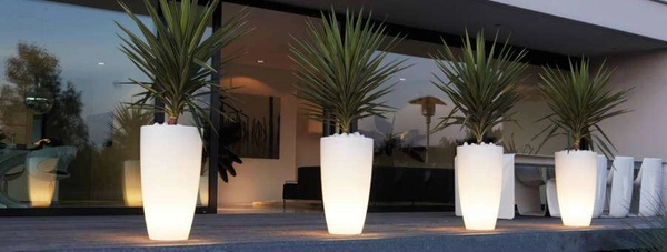 Słupek LAMPA zewnętrzna FLOWERPOT 9712 Nowodvorski stojąca OPRAWA do ogrodu donica podświetlana outdoor IP65 biała