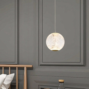 LAMPA wisząca ROSARIO PND-12220121-1A-GD Italux glamour OPRAWA zwis LED 4,2W 3000K szklany przezroczysty