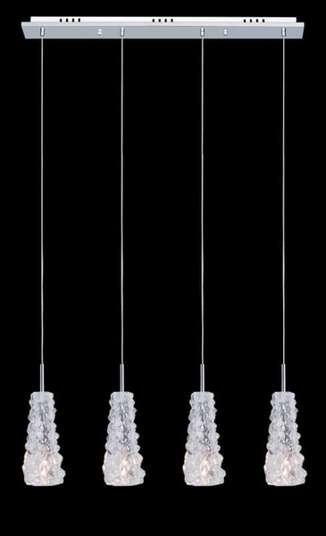 Wisząca lampa metalowa Viviera MDM1603/4 Italux tuby do salonu białe chrom