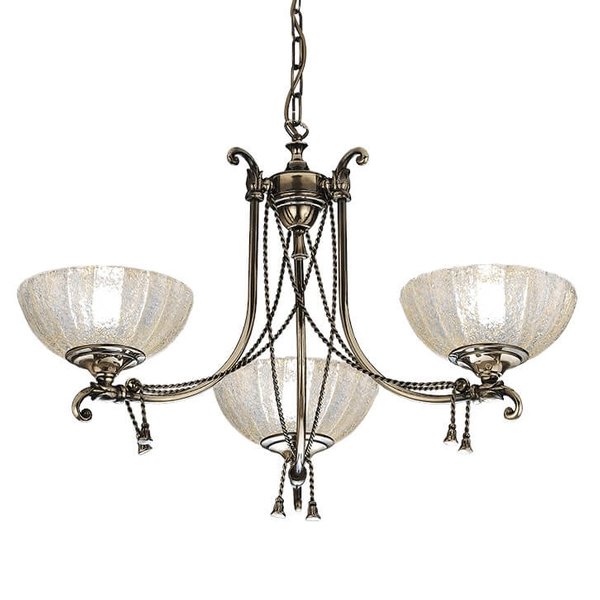 Żyrandol Granada 8313 Amplex koraliki zwisający muszla mosiądz bursztynowy