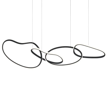 Lampa wisząca pierścienie Fonte PND-22412-S4-BK LED 60W 3000-6000K czarny