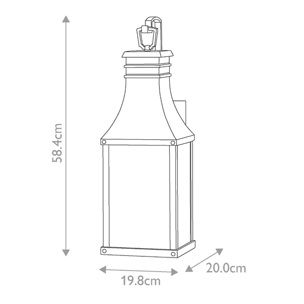 Tarasowa lampa ścienna Beacon HK-BEACON-HILL-M-MB IP44 metalowa czarna