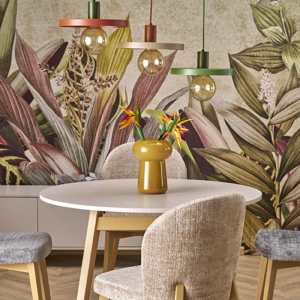 Lampa zwisająca do salonu Sila 10749 dysk metalowy zielony