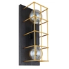 Loftowy kinkiet salonowy klatka Merril 15530B-2W Globo lampa druciak złota