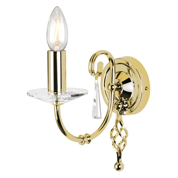 Ścienna lampa świecznikowa Aegean AG1-POL-BRASS polerowany mosiądz