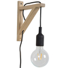 Kinkiet LAMPA ścienna FIX WALL 08208/01/30 Lucide metalowa OPRAWA na przewodzie czarna drewno