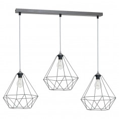 LAMPA wisząca BASKET 7217 Milagro metalowa OPRAWA listwa ZWIS druciane klatki loft szare