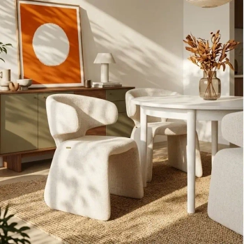 Eleganckie krzesło EDRA MM001501100361 beżowe tapicerowane tkanina 45cm