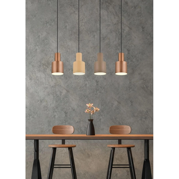 Wisząca lampa ELIOR DL417319400 Trio tubka metalowa czarny brązowy multikolor