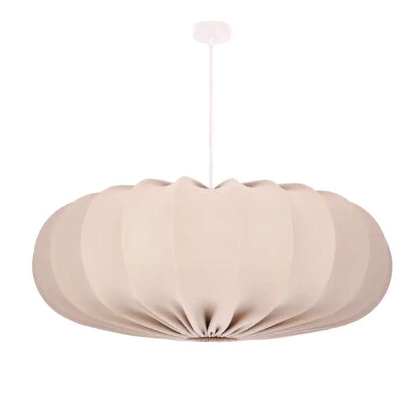 Skandynawska wisząca lampa nad stół 31-39231 regulowany tkanina beżowy