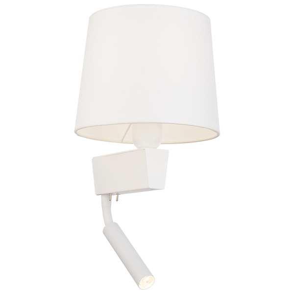 Klasyczna LAMPA ścienna CHILLIN 8216 Nowodvorski abażurowa OPRAWA kinkiet z peszlem do czytania biały