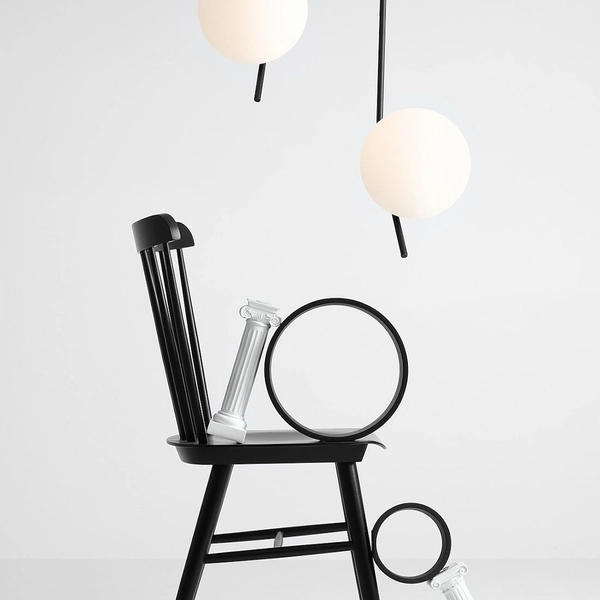 Szklana kula sufitowa GALLIA 1095PL_G1_L Aldex okrągła kula salonowa biała