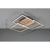 Kwadratowa lampa sufitowa CHOROS DL135-62883 LED 27W 2700 - 6000K drewniany