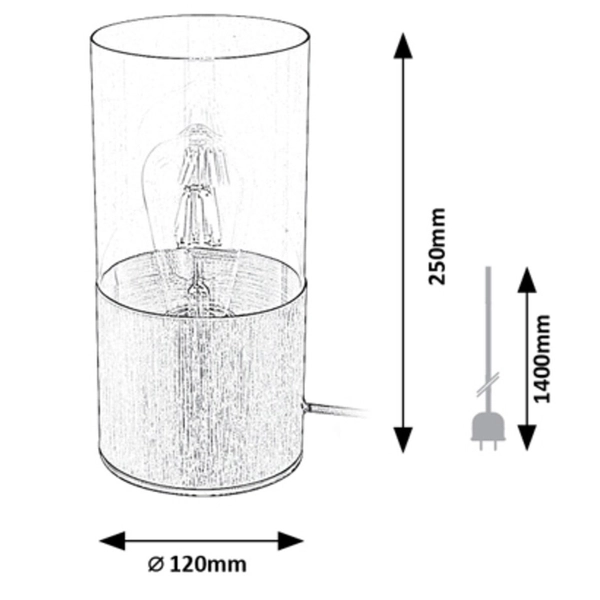 Minimalistyczna lampka nocna Zelkova 3153 okrągła szklana aluminium