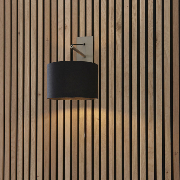 Kinkiet abażurowy L&-192628 Light& minimalistyczny czarny nikiel