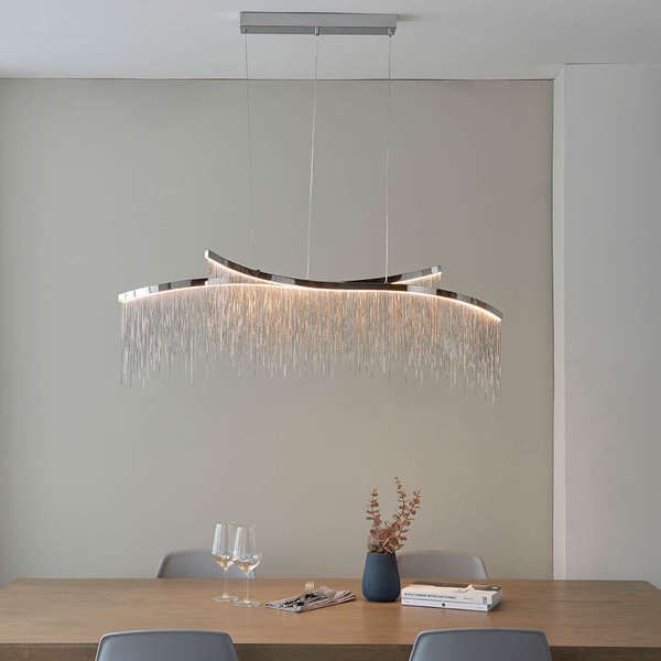 Wisząca lampa nad stół Orphelia 97219 Endon LED 31,2W 3000K wodospad chrom